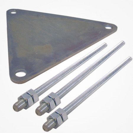 BASE TORRETA 220 MM(ROSCADAS) FIJA A PARED PLACA