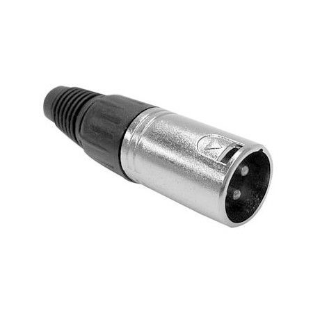 Conector XLR Macho 3 Pines Plata