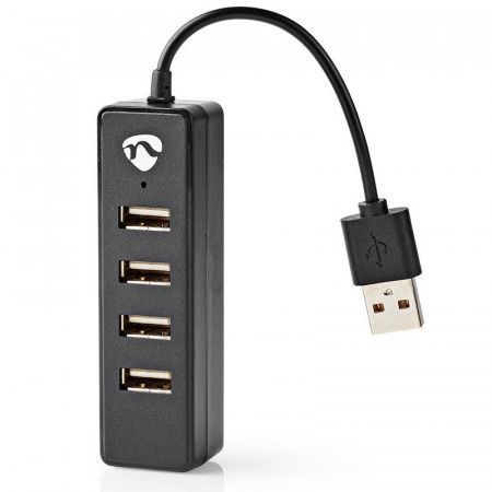 Dispositivo Hub USB de 4 puertos NEDIS UHUBU2420BK