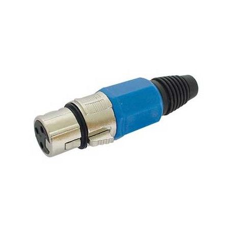 Conector XLR Hembra 3 Pines Azul