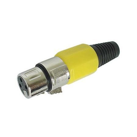 Conector XLR Hembra 3 Pines Amarillo