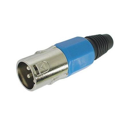 Conector XLR Macho 3 Pines Azul