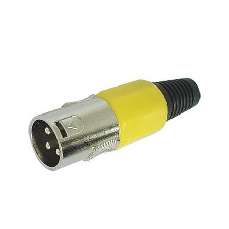 Conector XLR Macho 3 Pines Amarillo