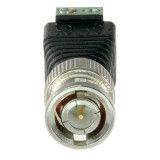 Conector BNC Macho con salida de 2 terminales
