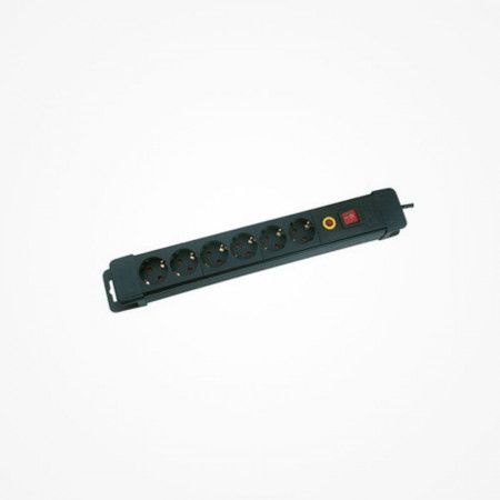 Regleta base múltiple 6 tomas (Negro) 1.5 metros