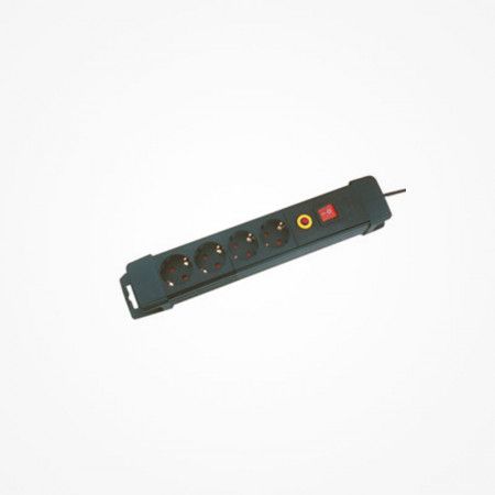 Regleta base múltiple 4 tomas (Negro) 1.5 metros