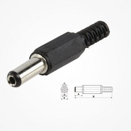 Conector de alimentación 2.5 x 5.5 x 9.5mm. Corto