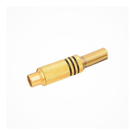 CONECTOR RCA HEMBRA METAL DORADO NEGRO