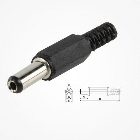 Conector de alimentación 2.1 x 5.5 x 9.5 mm. Corto