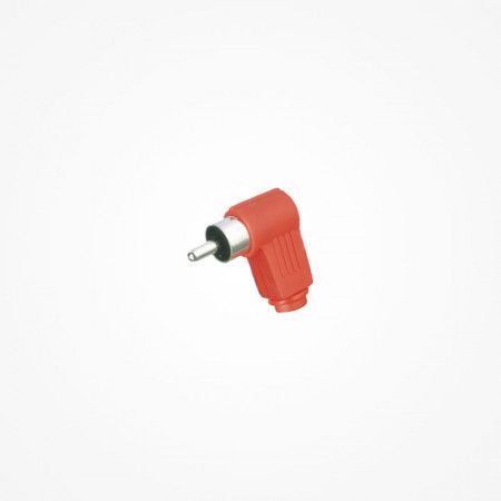 CONECTOR RCA ACODADO MACHO ROJO
