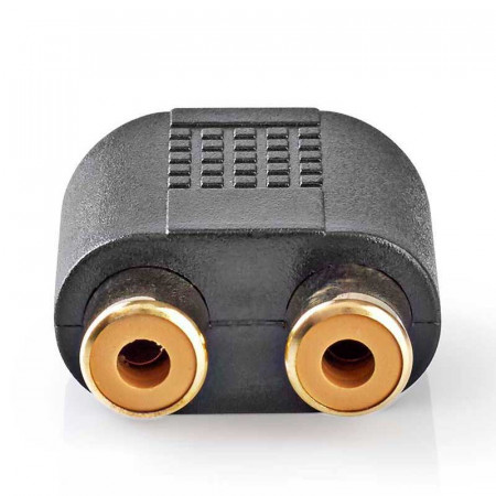 Adaptador 2 RCA hembra a Jack macho 3,5mm.
