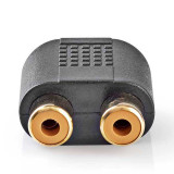 Adaptador 2 RCA hembra a Jack macho 3,5mm.