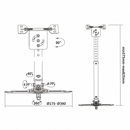 Soporte videoproyector AISENS CP02TSRE-051