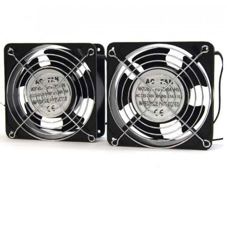 Ventilador doble 12 Cm. para armario Rack