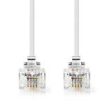 CONEXIÓN RJ11 6P4C MACHO-MACHO BLANCO, 5 METROS