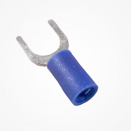 Terminal abierto aislado de presión 6,4mm. azul