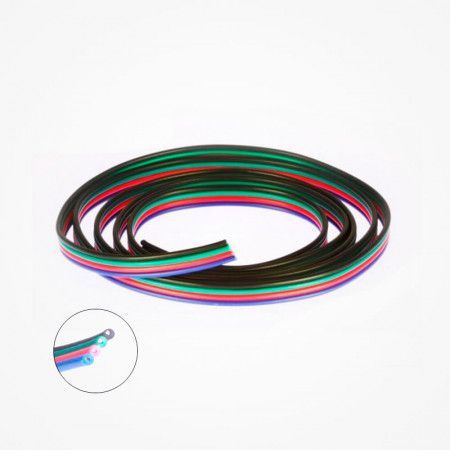 CABLE PLANO CINTA LED RGB 4 VIAS 22AWG 4x0.35m.m