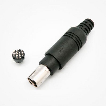 Conector Mini DIN 9 Contactos, Macho, Aéreo.