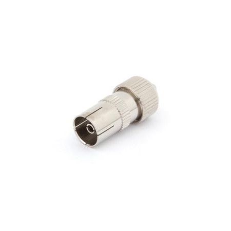 CONECTOR TV Hembra recto metálico 9,5 mm