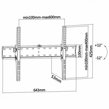 Soporte TV pared 37" a 70" AISENS WT70T-017
