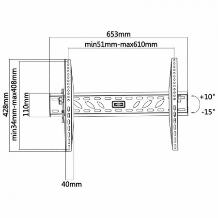 Soporte TV pared 37" a 70" AISENS WT70T-019