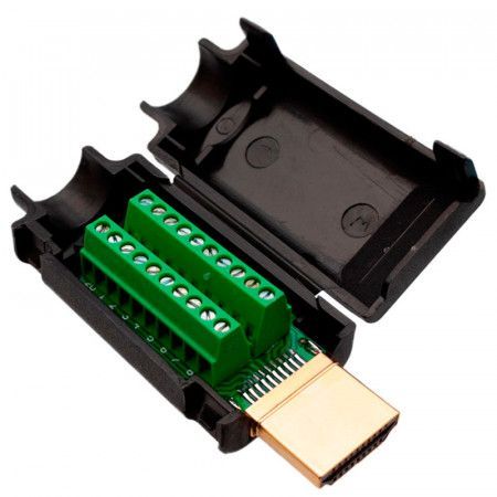 Conector HDMI macho con terminales