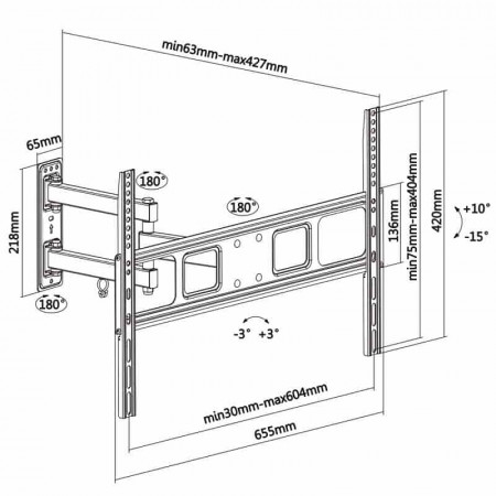 Soporte TV pared 37" a 70" AISENS WT70TSLE-021