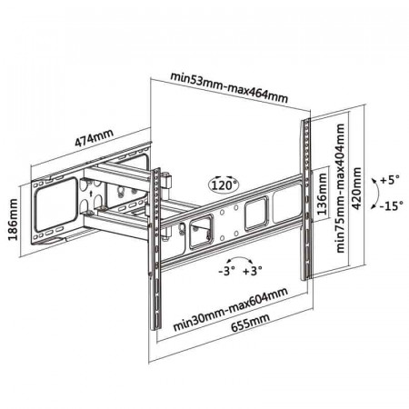 Soporte TV pared 37" a 70" AISENS WT70TSLE-023
