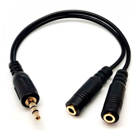 Cable Jack 3.5 Macho a 2 Jack 3.5 Hembra de 20 cm