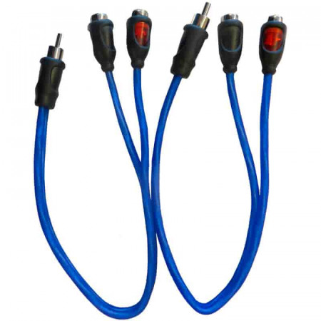 Cable RCA Y 1 macho a 2 hembras 30cm. (2 Unidades)