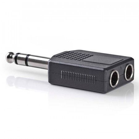 Adaptador Jack doble hembra 6,3mm. a Jack 6,3mm.