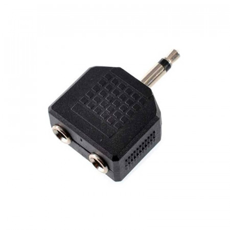 Jack hembra 2 x 3,5mm. - Jack macho 3,5mm.