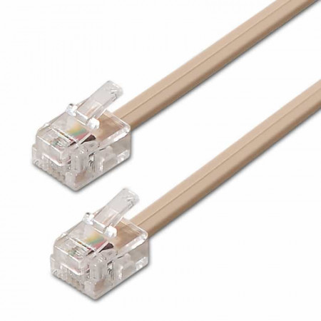 Conexión RJ11 6P4C Macho-Macho Beige, 2 metros