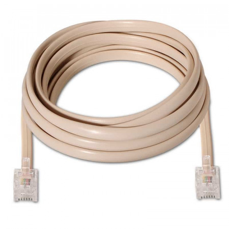 Conexión RJ11 6P4C Macho-Macho Beige, 2 metros