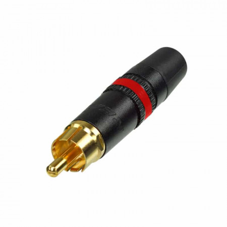 CONECTOR RCA MACHO METAL DORADO ROJO REAN