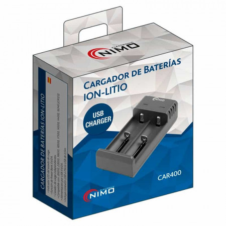 Cargador para 2 baterías ION-LITIO NIMO CAR400
