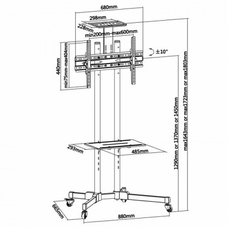 Soporte suelo TV 37"- 70" AISENS FT70TE-035