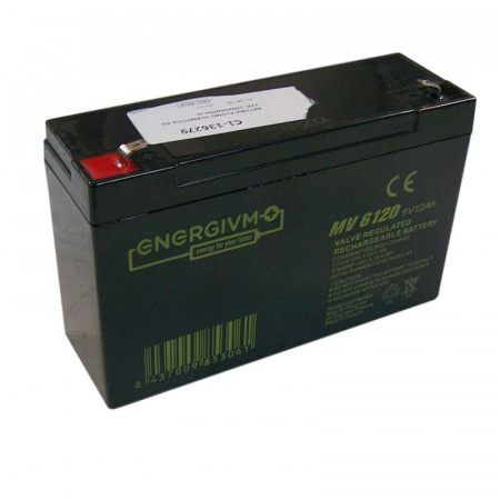 BATERIA PLOMO HERMETICA 6V. 12A. 151x50x94mm.