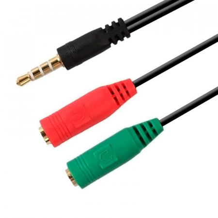 Cable conexión Jack 3,5mm Macho a 2 Jack 3,5mm H.