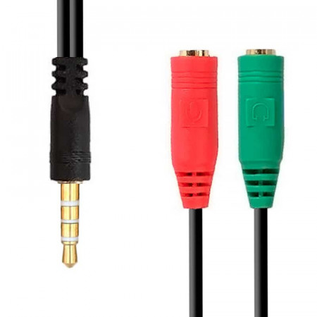 Cable conexión Jack 3,5mm Macho a 2 Jack 3,5mm H.