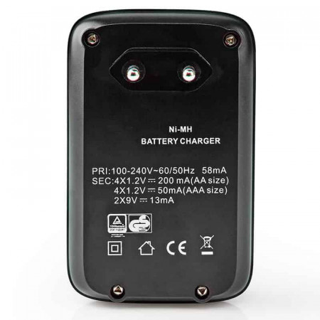 Cargador baterías NI-MH 2-4 AA, AAA, LR09, 6F2