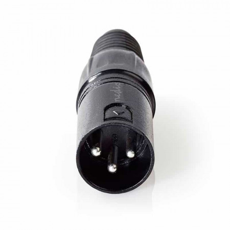 Conector XLR Macho 3 Pines Negro