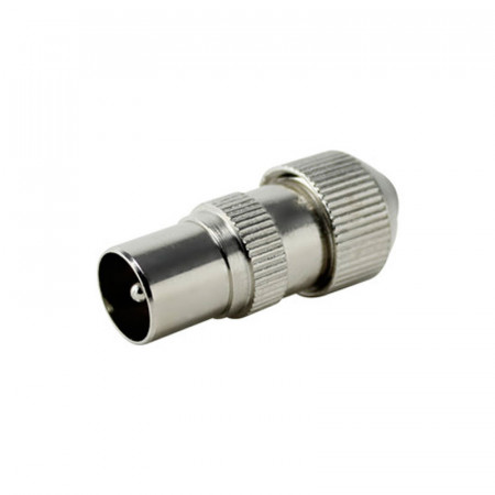 Conector TV Macho recto metálico 9,5 mm.