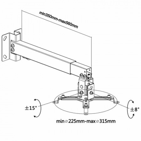 Soporte videoproyector de pared y techo