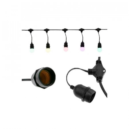 Cable tipo guirnalda con 10 casquillos E27