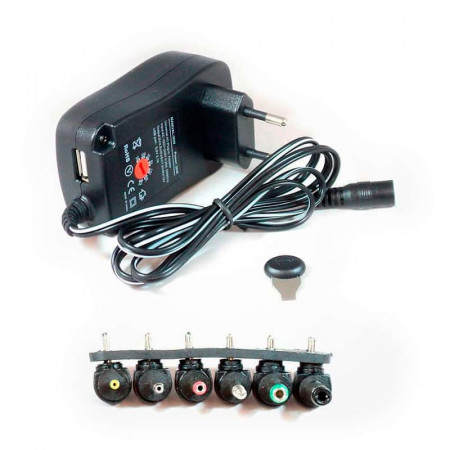 Alimentador 220V. - 3/4.5/5/6/7.5/9/12V.+USB 30W.