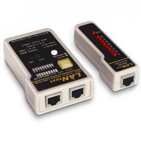 Testeador para cable RJ11/RJ12/RJ45, coaxial
