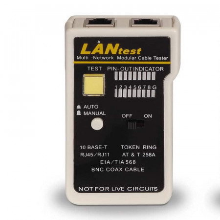 Testeador para cable RJ11/RJ12/RJ45, coaxial