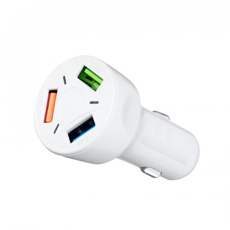 CARGADOR MECHERO BLANCO 3xUSB TACTICAL