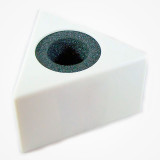 Soporte micrófono de mano forma triángulo blanco